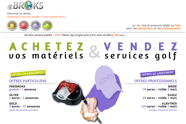 Ebroks.com, achetez et vendez vos matériels ou services golf